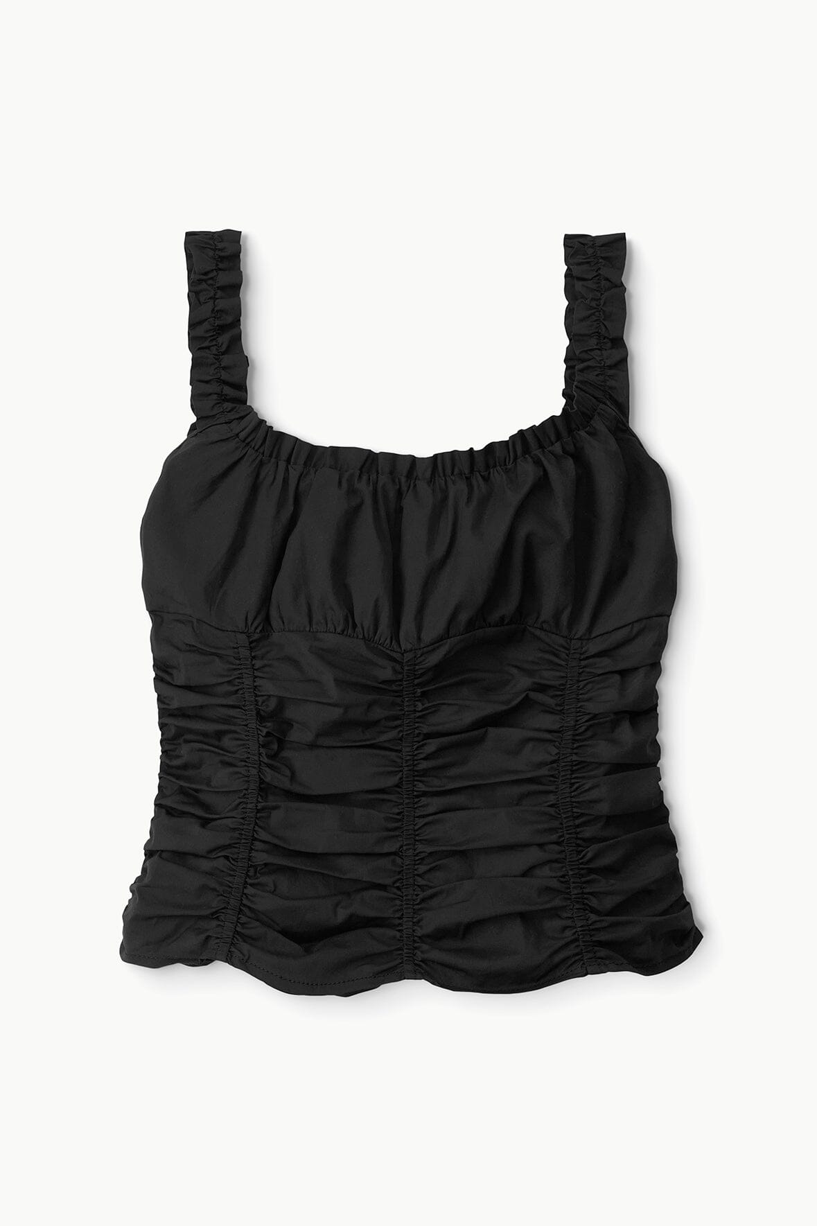 Nic Black Scoop Neck Sleeveless Top with Ruffled Straps