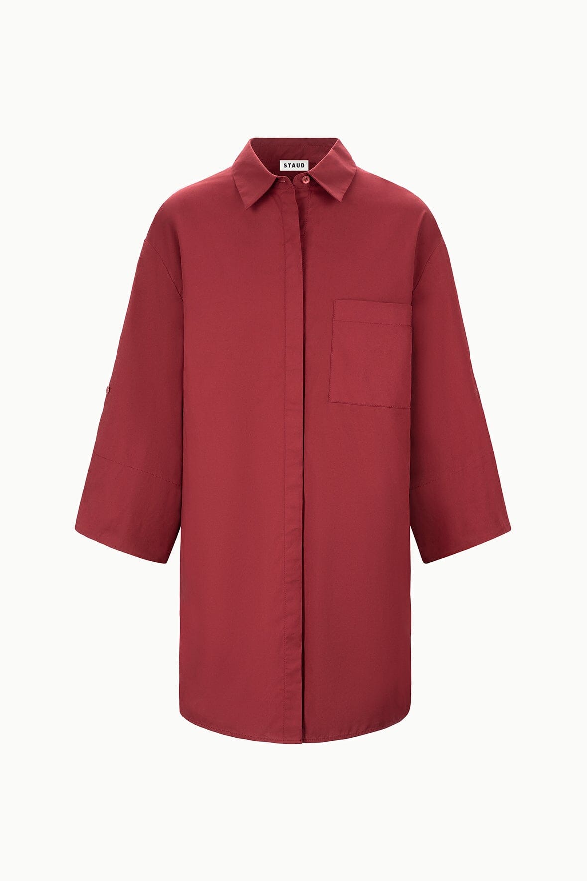 Nico Cotton Poplin Mini Shirtdress with Adjustable Sleeves