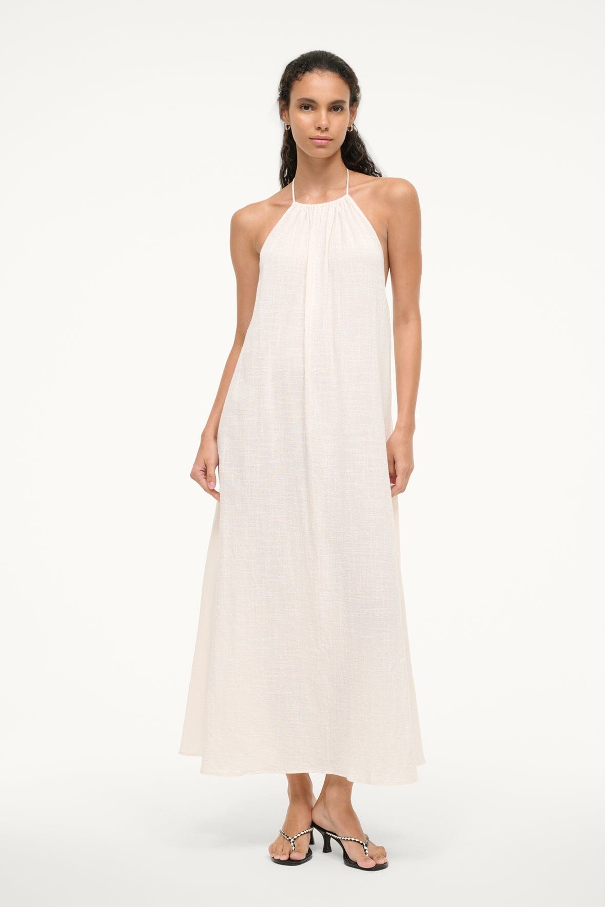 Buttercream Nightshade Maxi Coverup Dress - Lightweight Cotton Gauze Halter