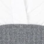 O'Keefe Knit & Poplin Sweater Top in Charcoal White