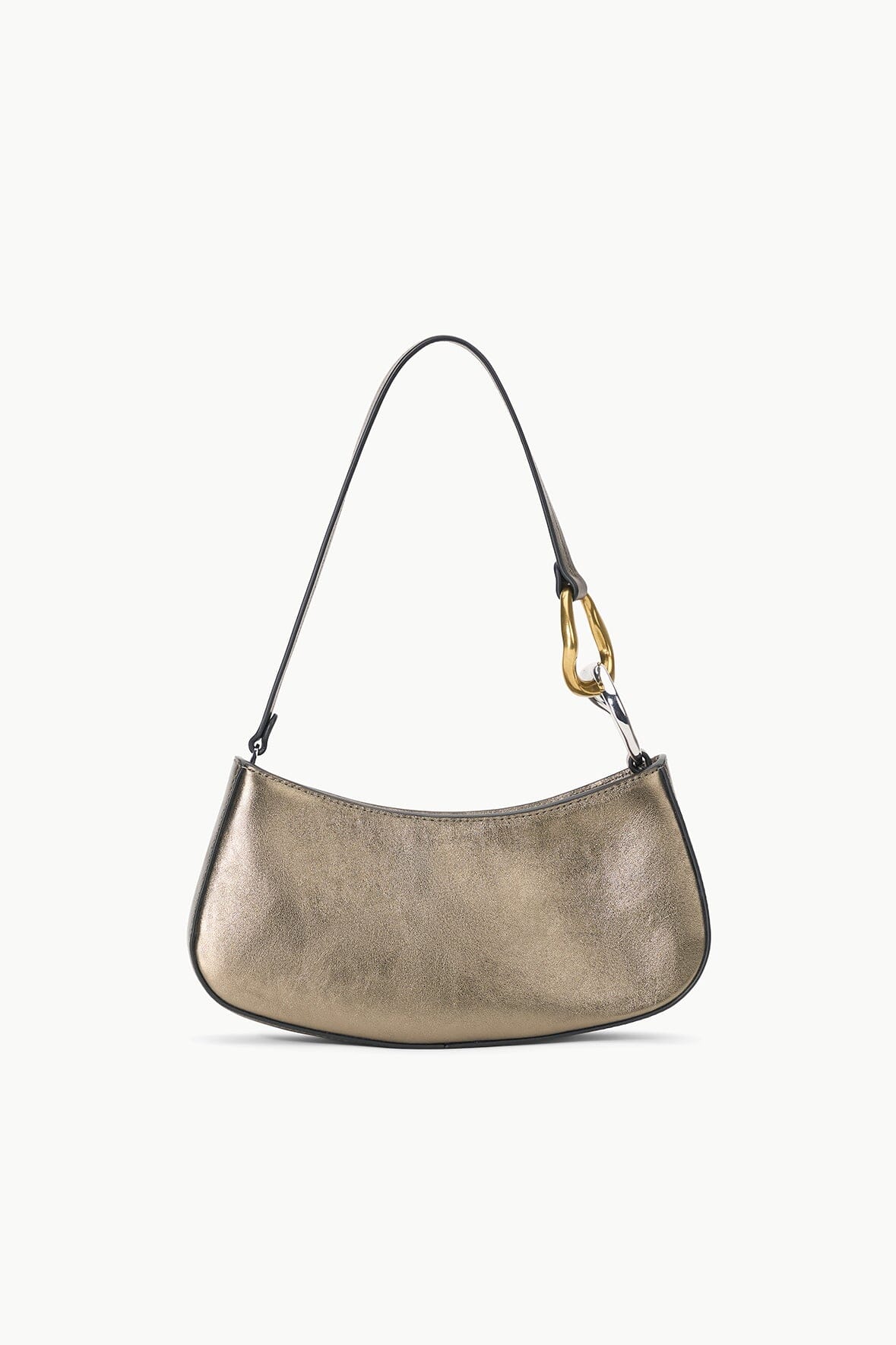 Polished Leather Ollie Mini Shoulder Bag with Aged Bronze Hardware