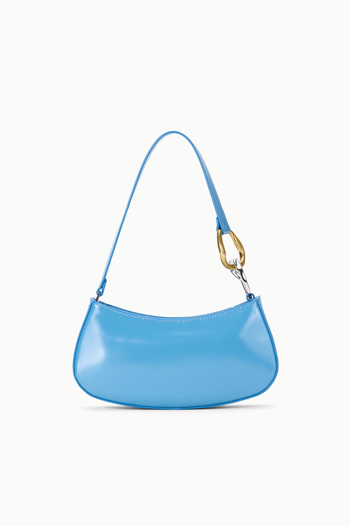 Staud Ollie Mini Leather Shoulder Bag in Blue