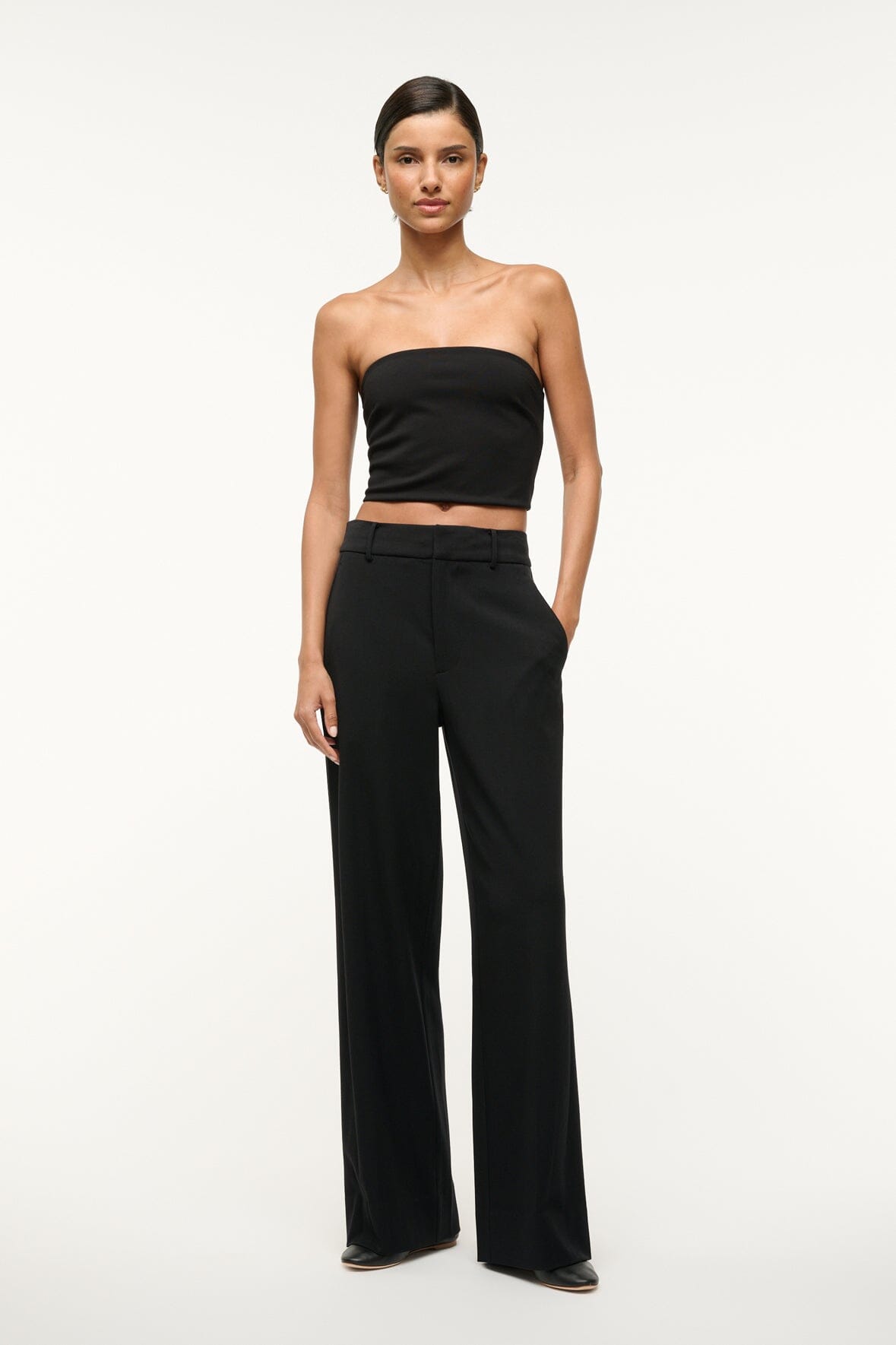 Palladium Black Bustier Top with Back Zipper - Ponte Knit