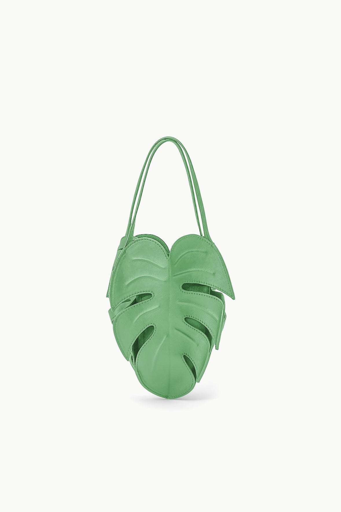 Leaf-Shaped Leather Palm Bag with Magnetic Closure – Handheld Clutch