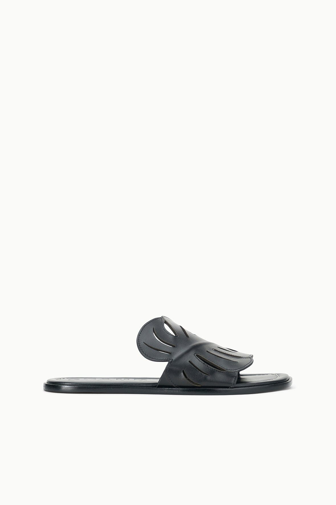 Black Leaf Leather Palm Sandal – Summer Slides