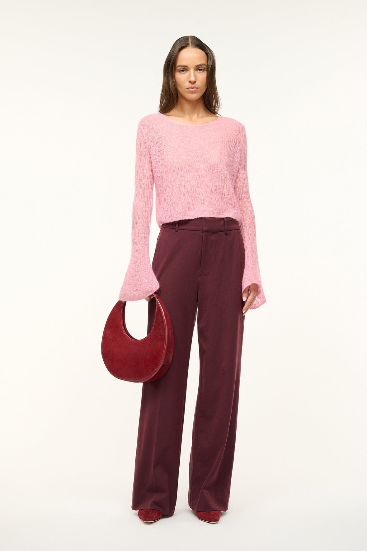 Parker Damask Pink Mohair Bell Sleeve Sweater