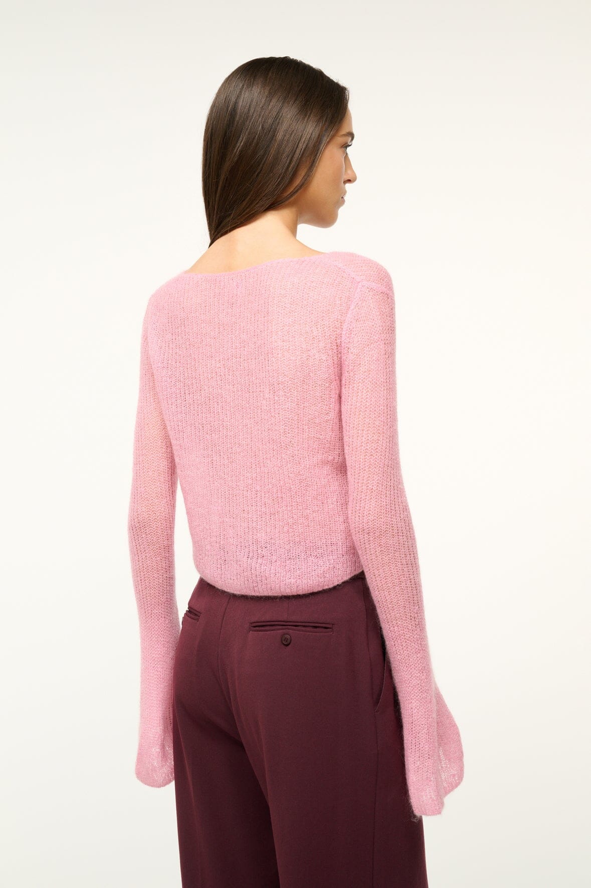 Parker Damask Pink Mohair Bell Sleeve Sweater