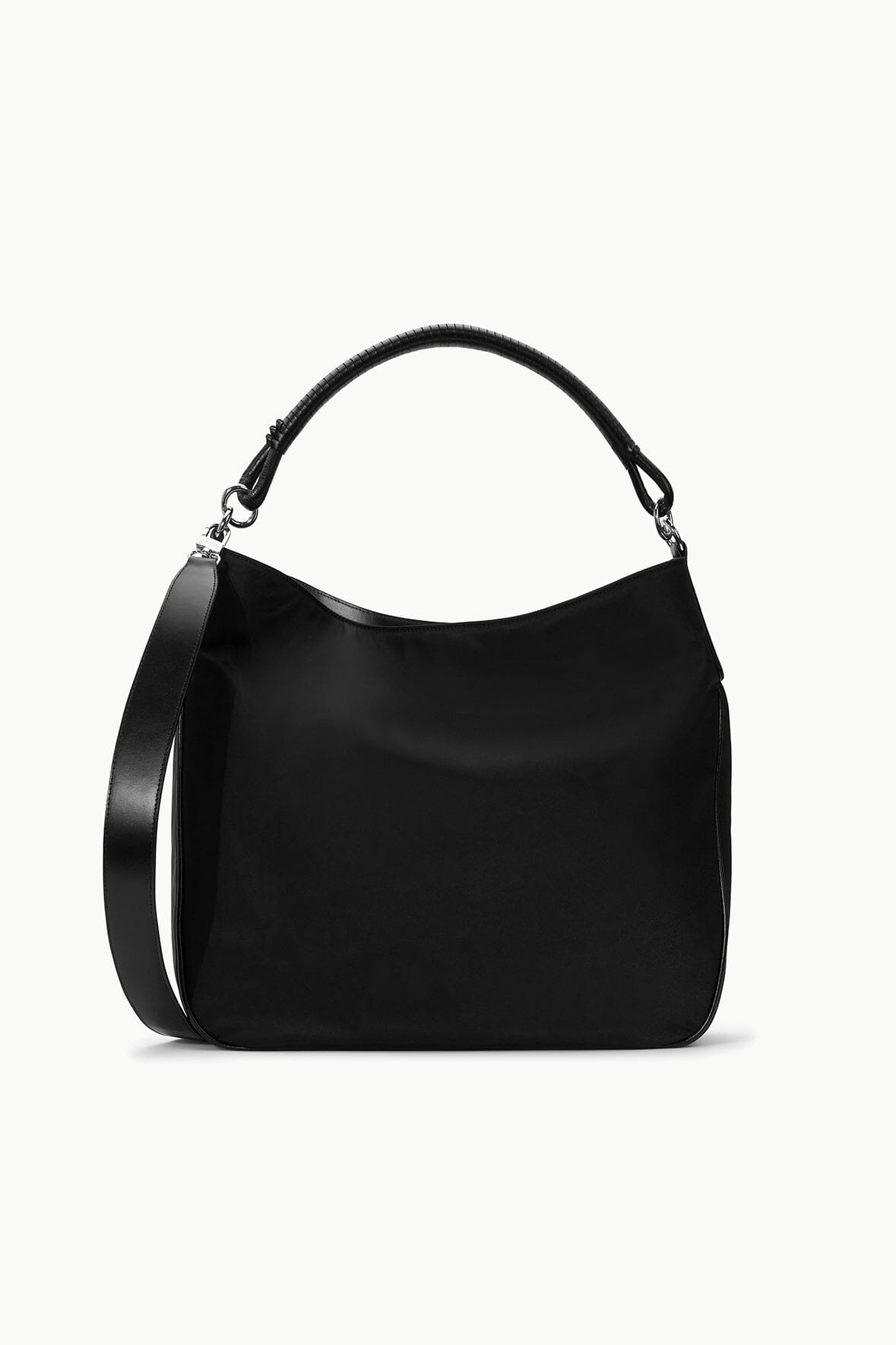 Perry Nylon Laptop Bag with Leather Handle – Black Everyday Tote