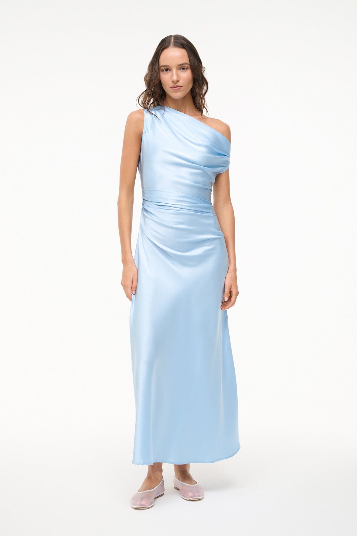 Off-Shoulder Silk Maxi Dress Phare | Stretch Silk for Special Occasions