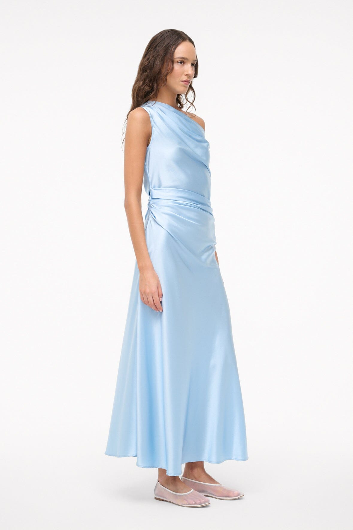 Off-Shoulder Silk Maxi Dress Phare | Stretch Silk for Special Occasions