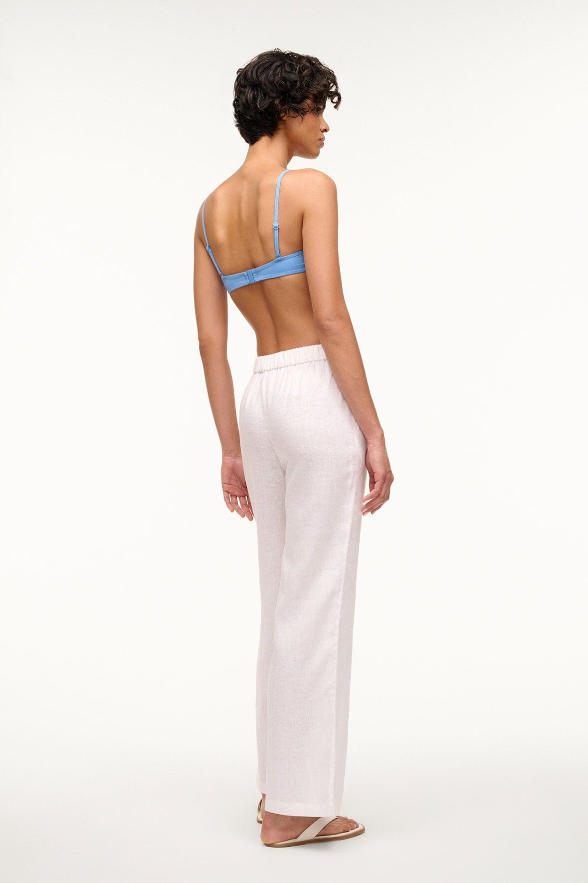 Alize Linen Drawstring Pants in White