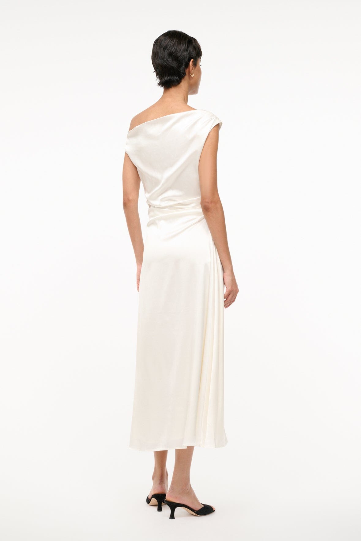 Ivory Silk Off-the-Shoulder Phare Dress for Special Occasions