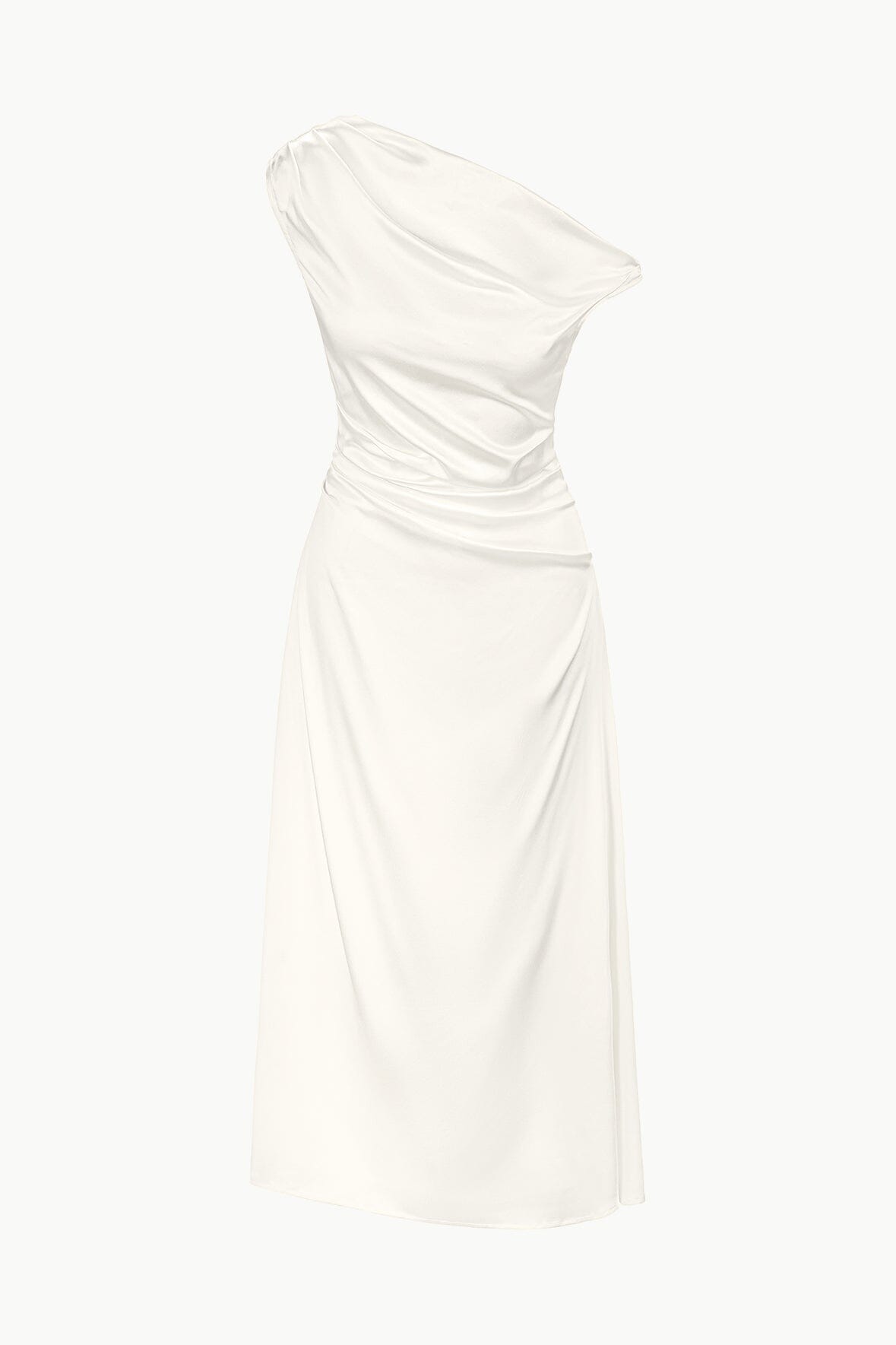 Ivory Silk Off-the-Shoulder Phare Dress for Special Occasions