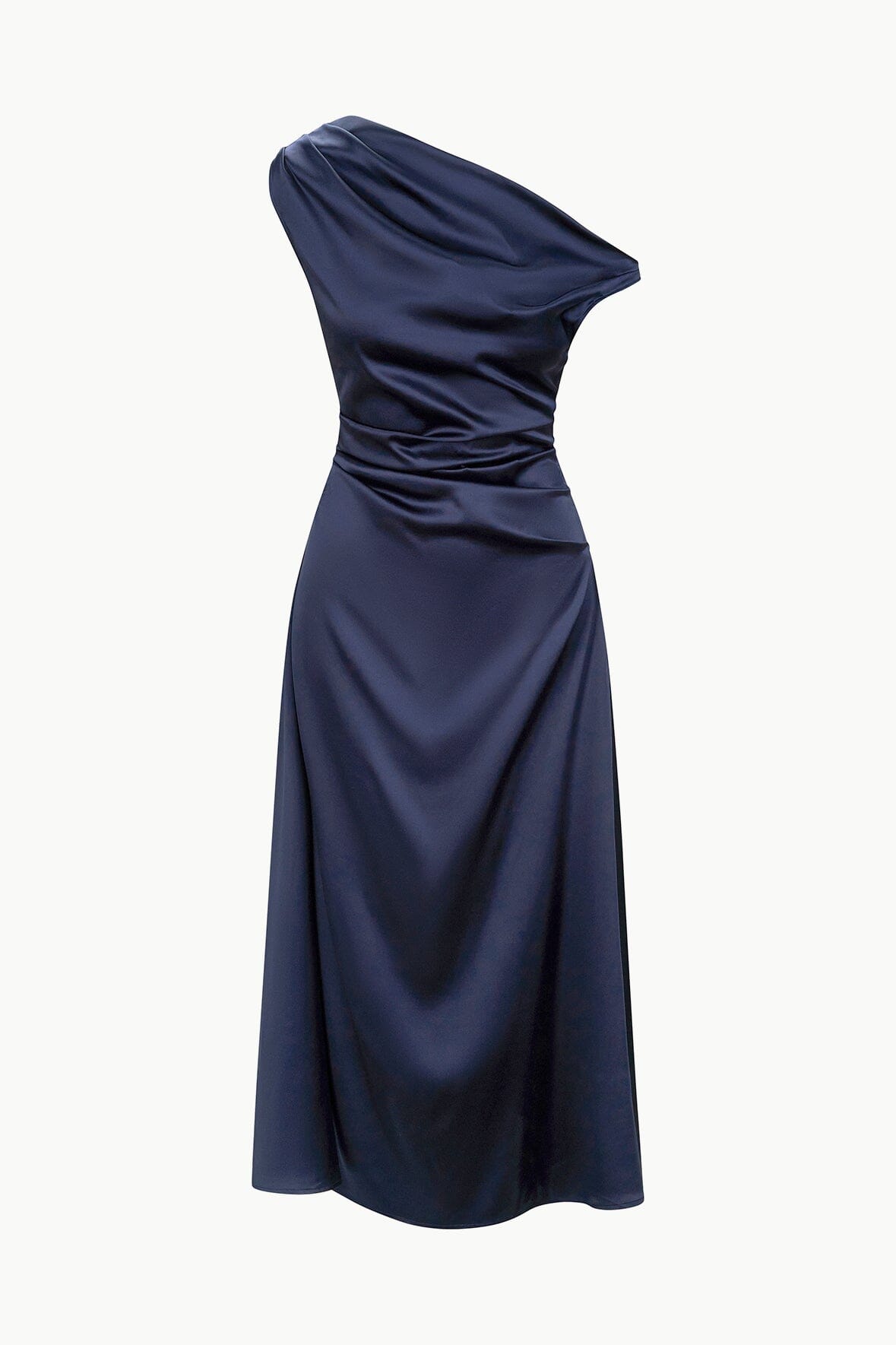 Phare Silk Off-the-Shoulder Navy Dress for Special Occasions