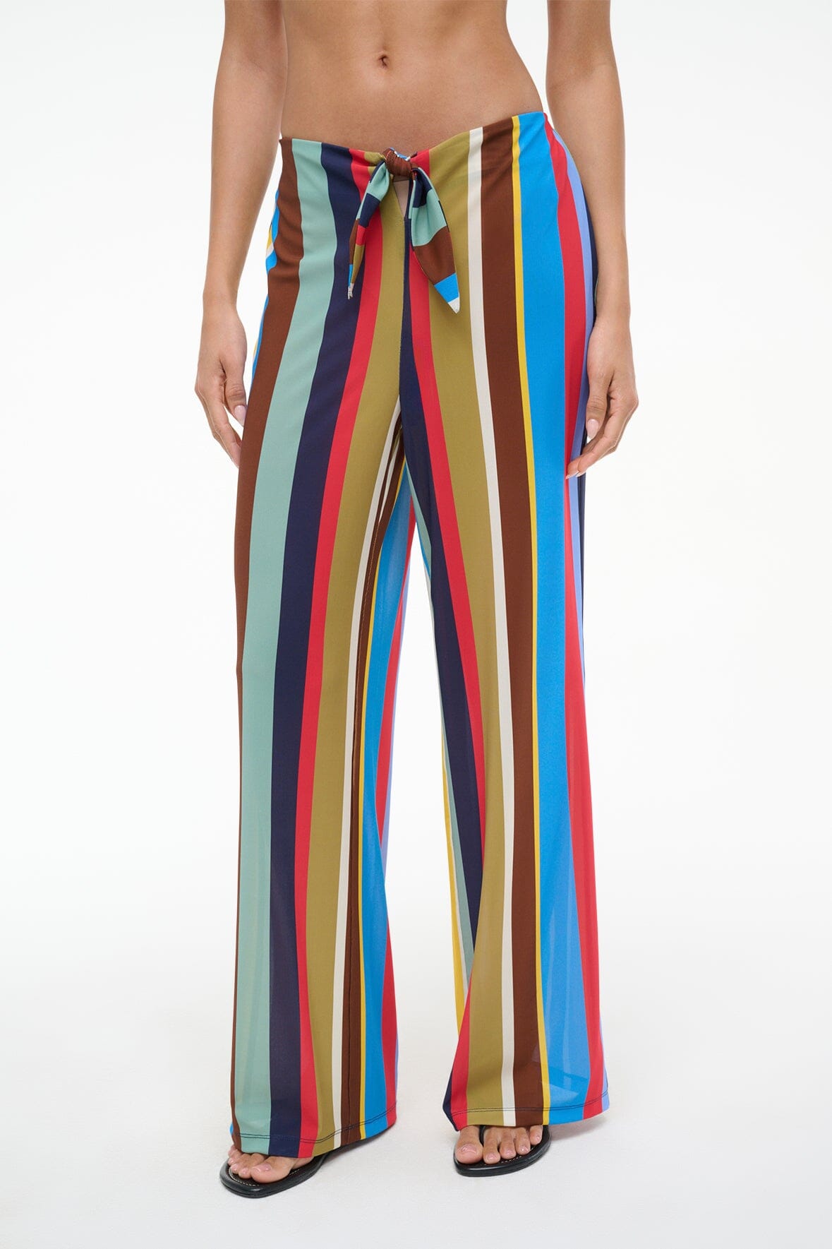 Market Stripe Pico Cover-Up Swim Pant with Sarong Tie