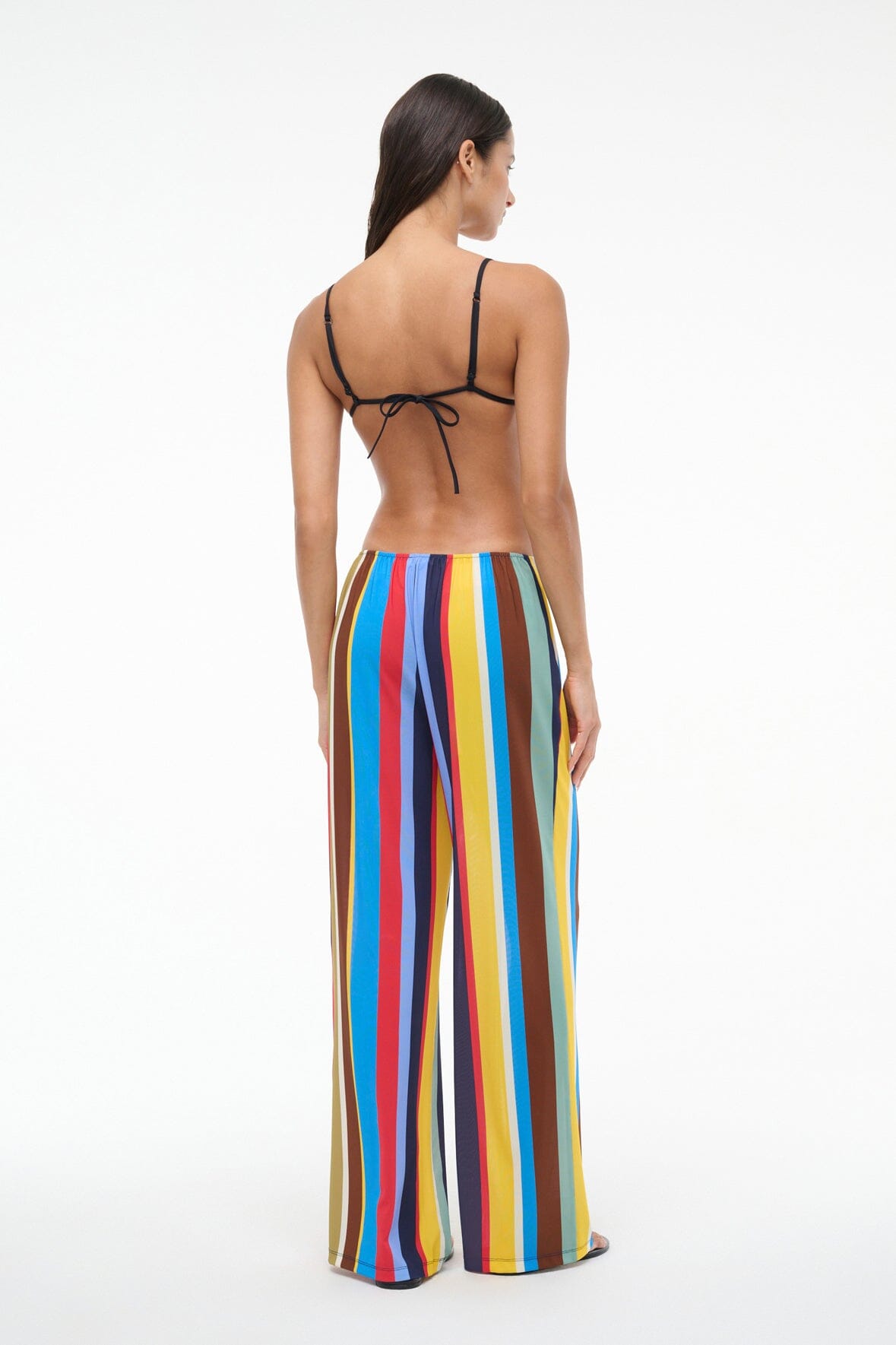 Market Stripe Pico Cover-Up Swim Pant with Sarong Tie