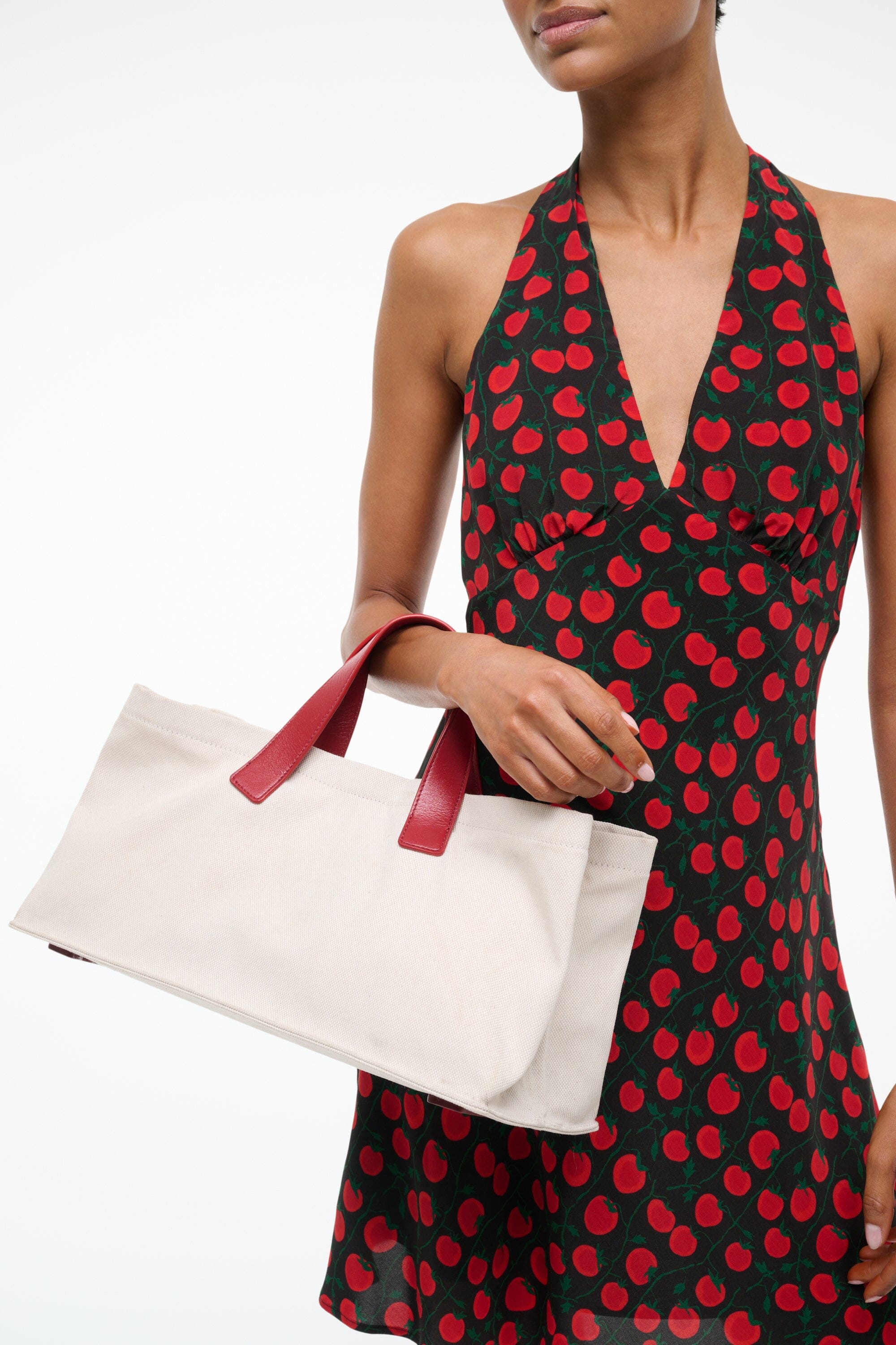 Canvas Tote Bag with Leather Handles - Natural Rouge Port Tote