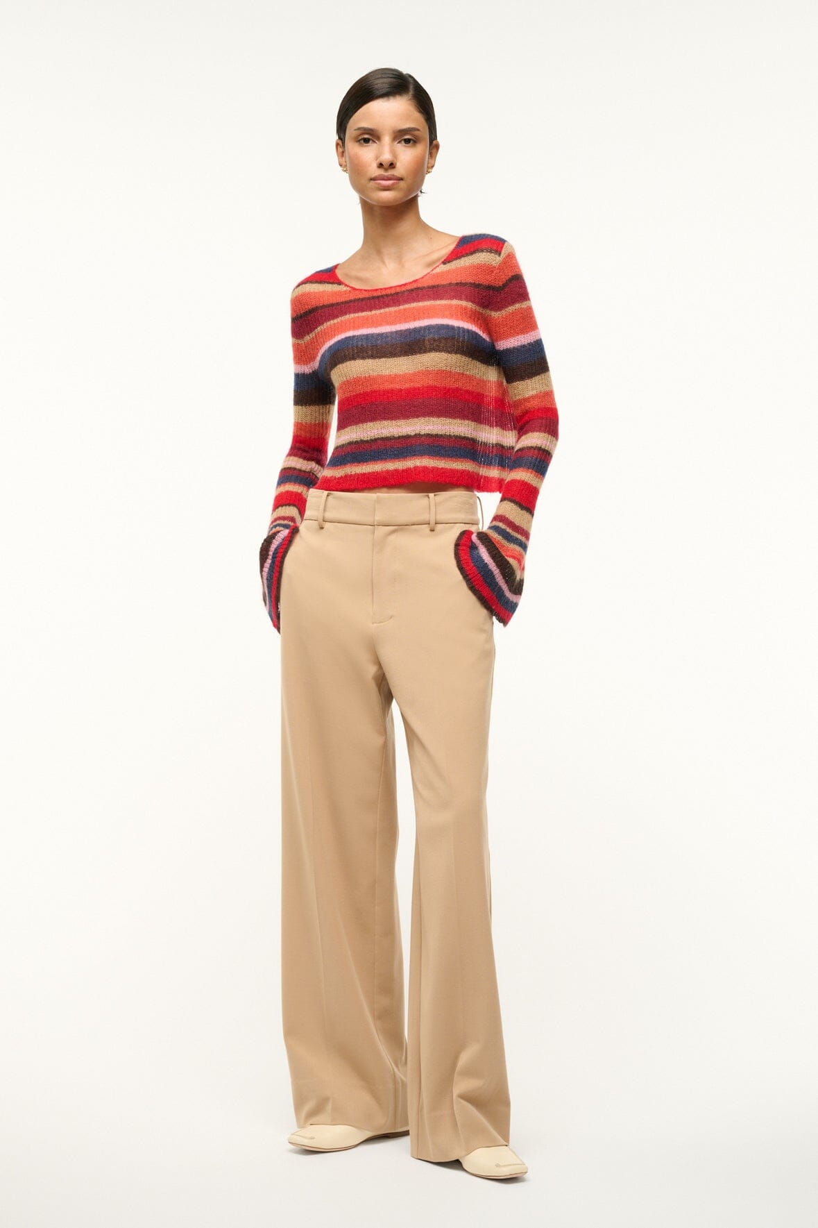 Prince Suiting Pant for Men - Camel Wide Leg Flat Front Trousers