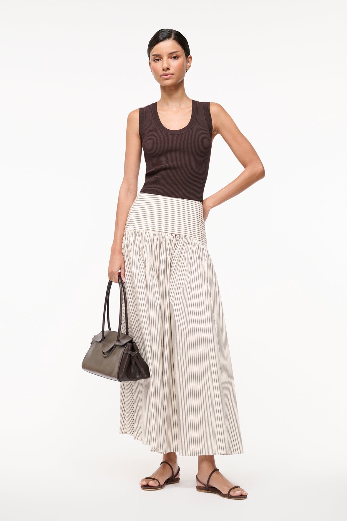 Procida Ivory Maxi Skirt with Hidden Back Zipper