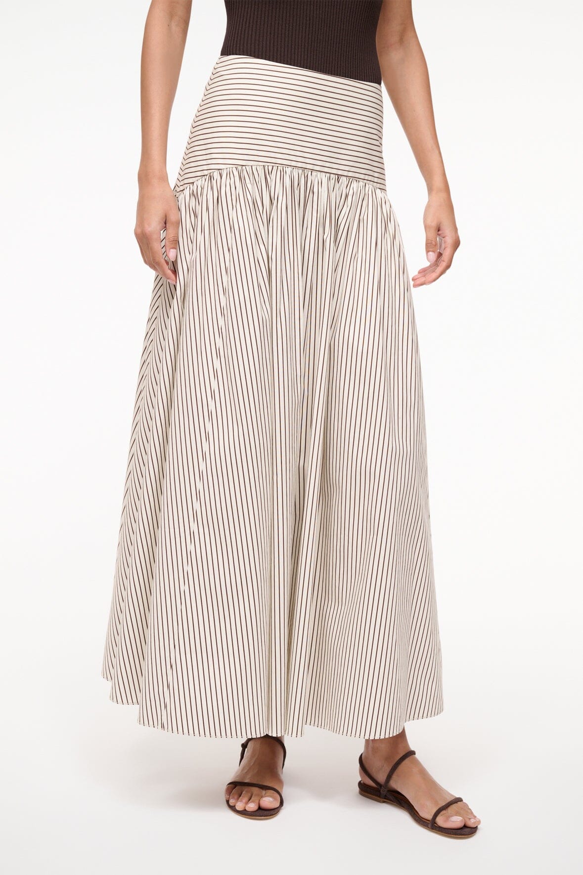 Procida Ivory Maxi Skirt with Hidden Back Zipper