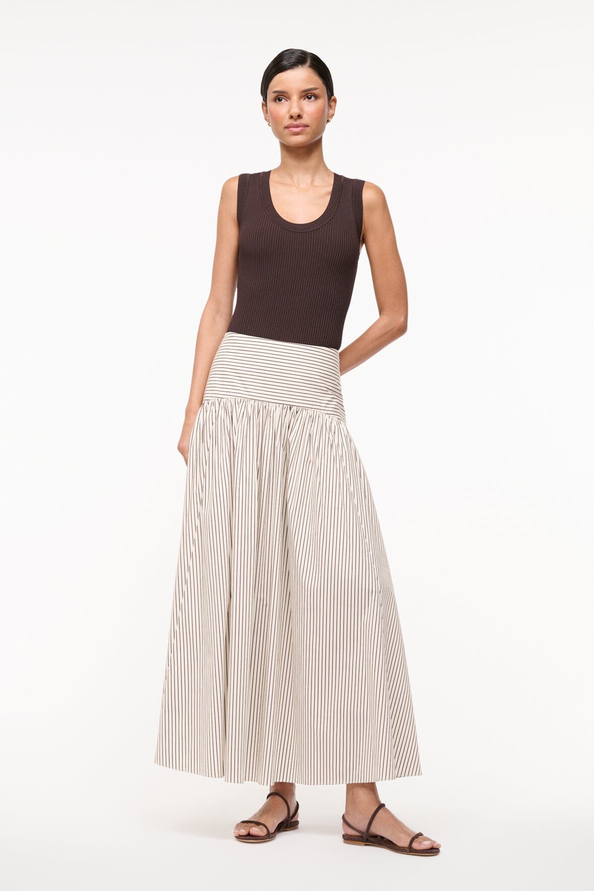 Procida Ivory Maxi Skirt with Hidden Back Zipper