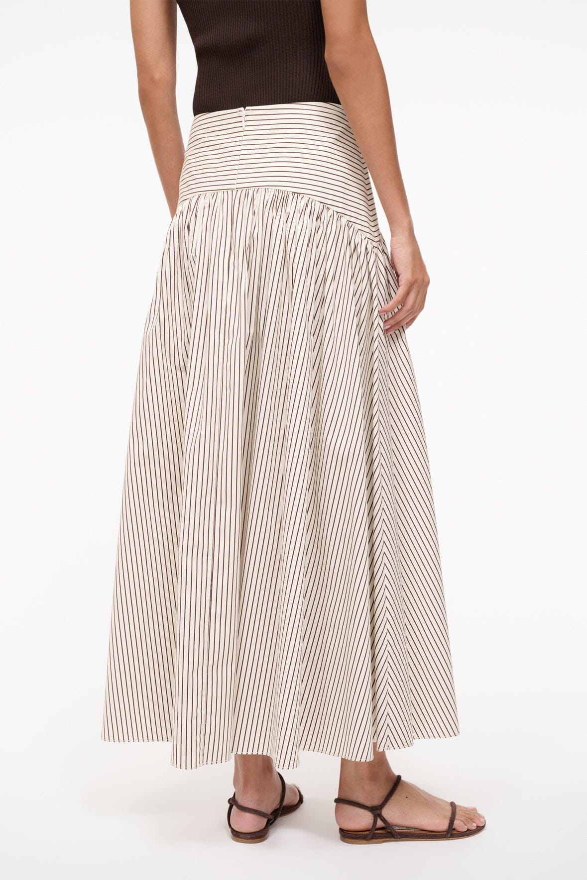 Procida Ivory Maxi Skirt with Hidden Back Zipper