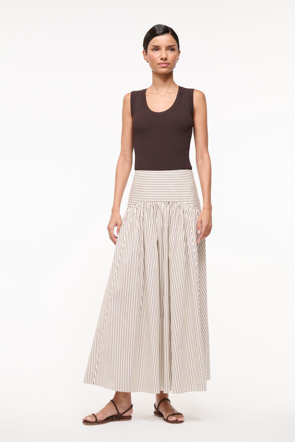 Procida Ivory Maxi Skirt with Hidden Back Zipper
