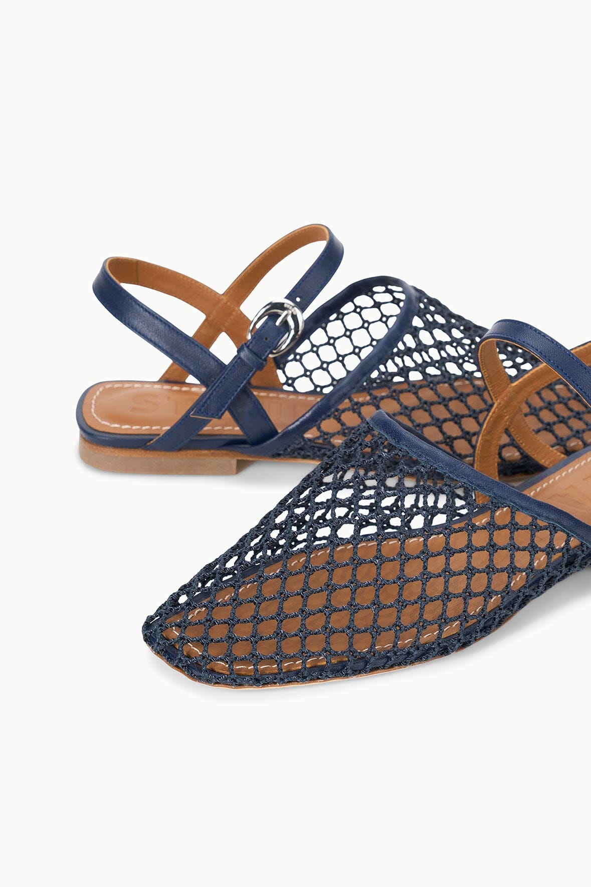 Fisherman Sandals for Men - Rete Navy Mesh with Leather Strap