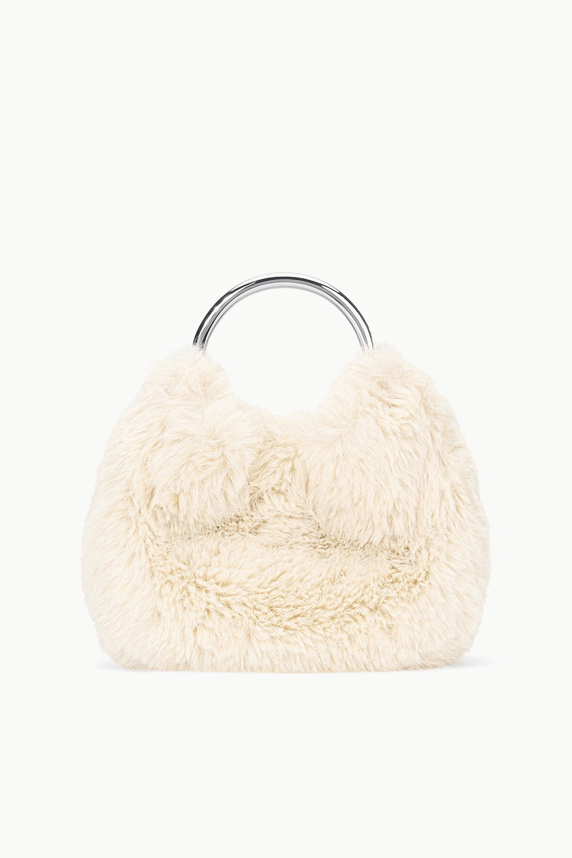 Romeo Cream Faux Fur Crossbody Bag with Detachable Strap