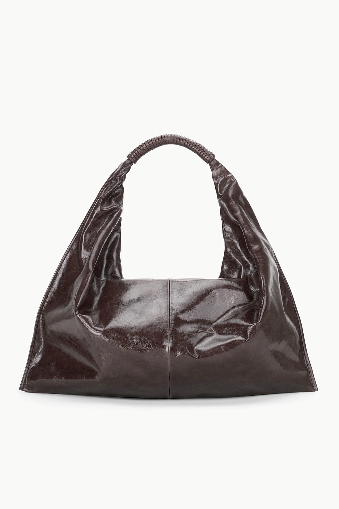 Ronnie Leather Shoulder Bag in Espresso | Zip Top & Slouchy Design