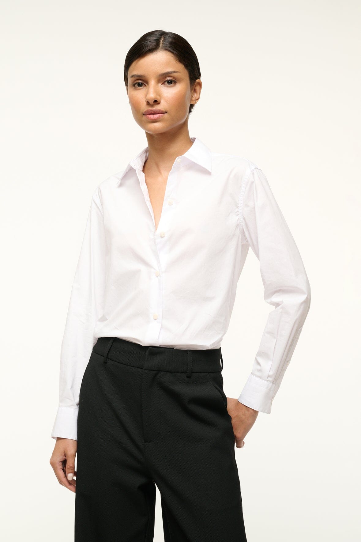 Roxbury White Poplin Button Down Shirt for Men