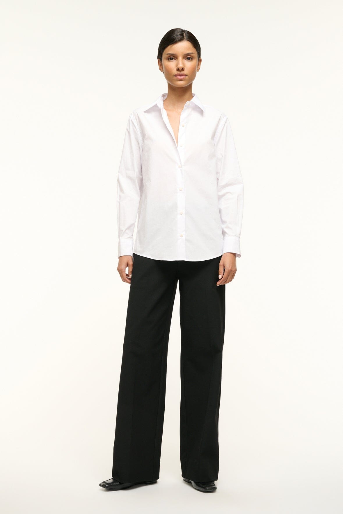 Roxbury White Poplin Button Down Shirt for Men
