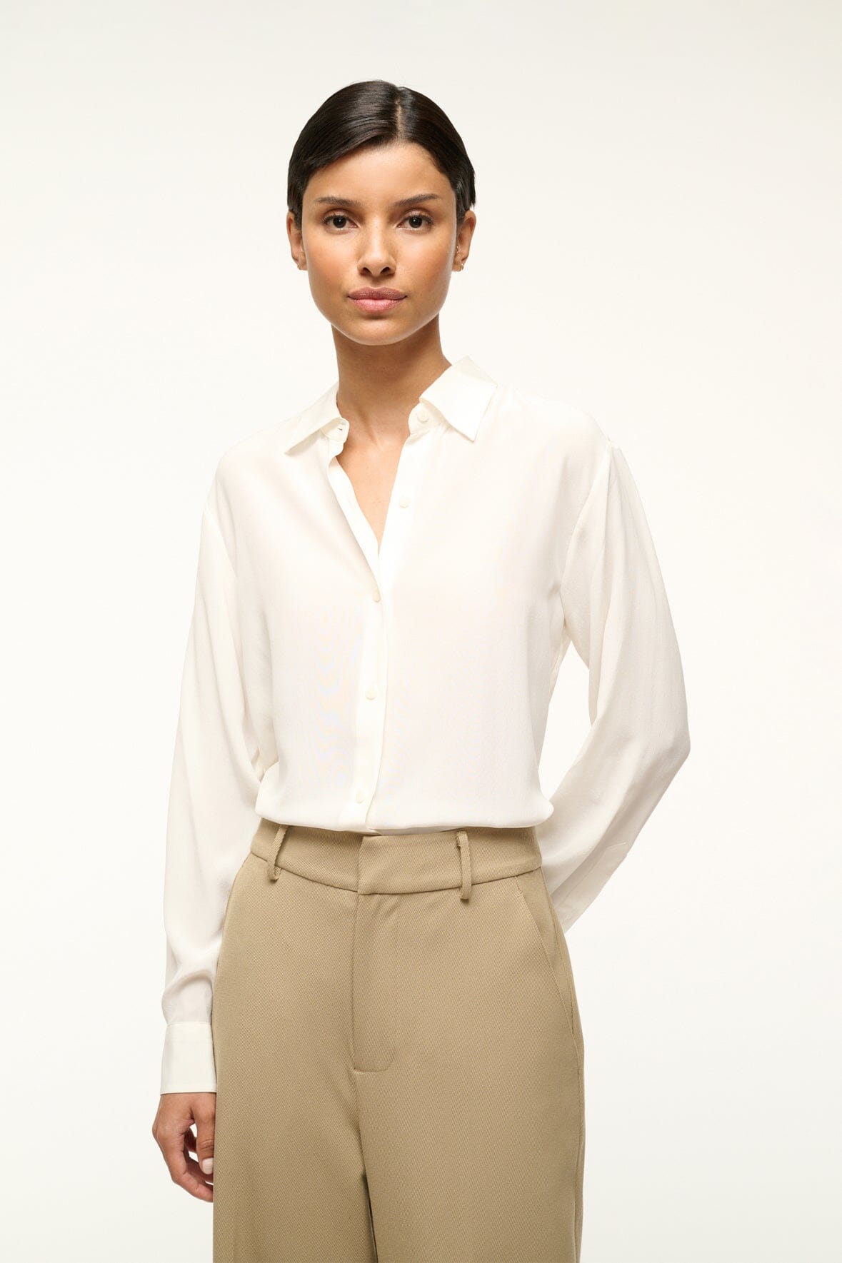 Ivory Silk Button Down Shirt – Roxbury Classic Fit