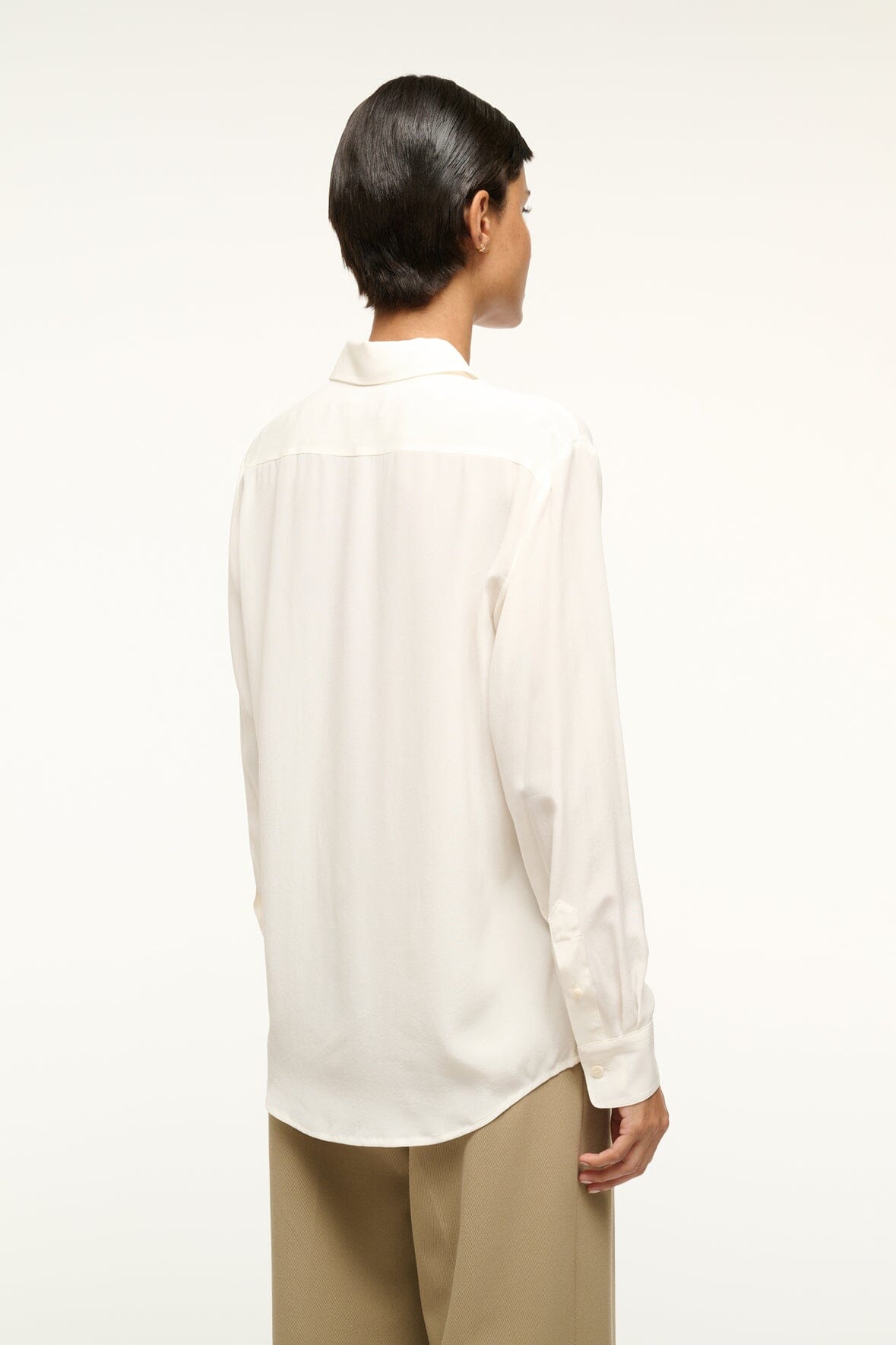 Ivory Silk Button Down Shirt – Roxbury Classic Fit