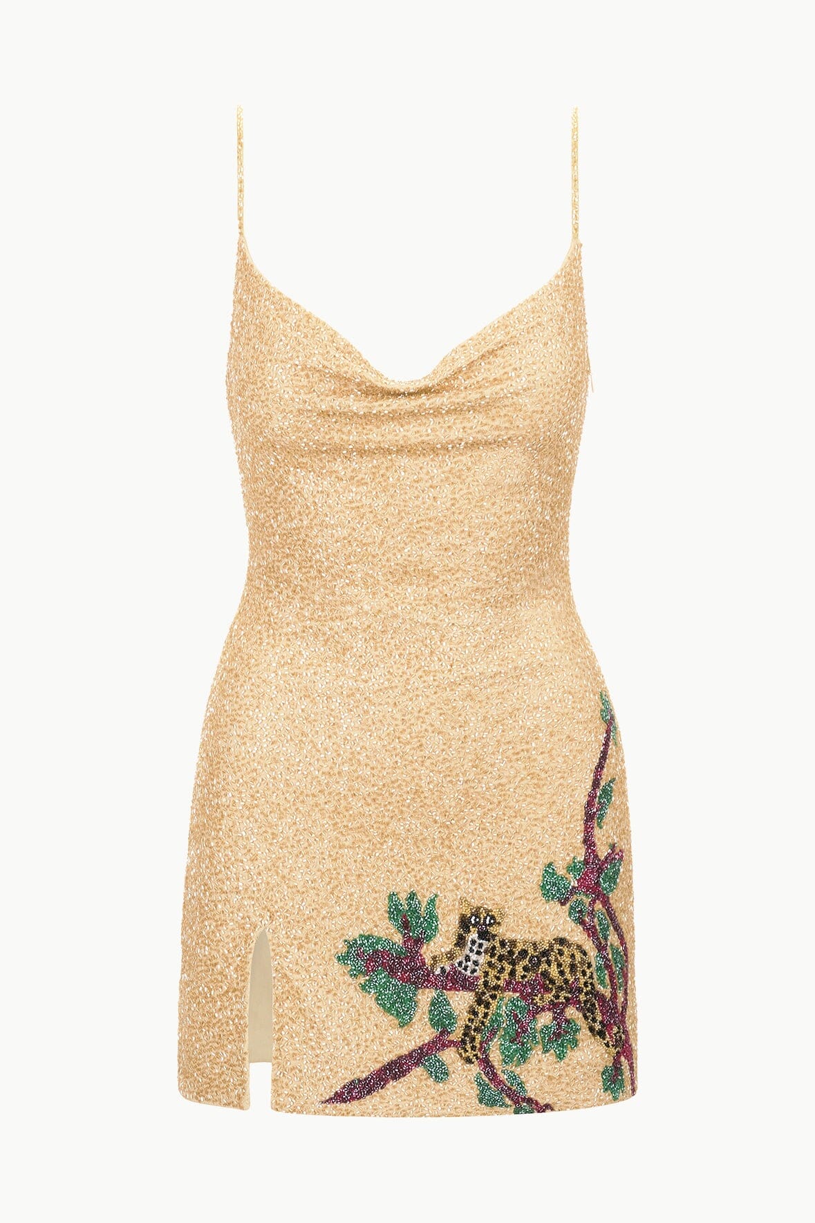 ROXY Beaded Mini Dress with Jungle Leopard Design