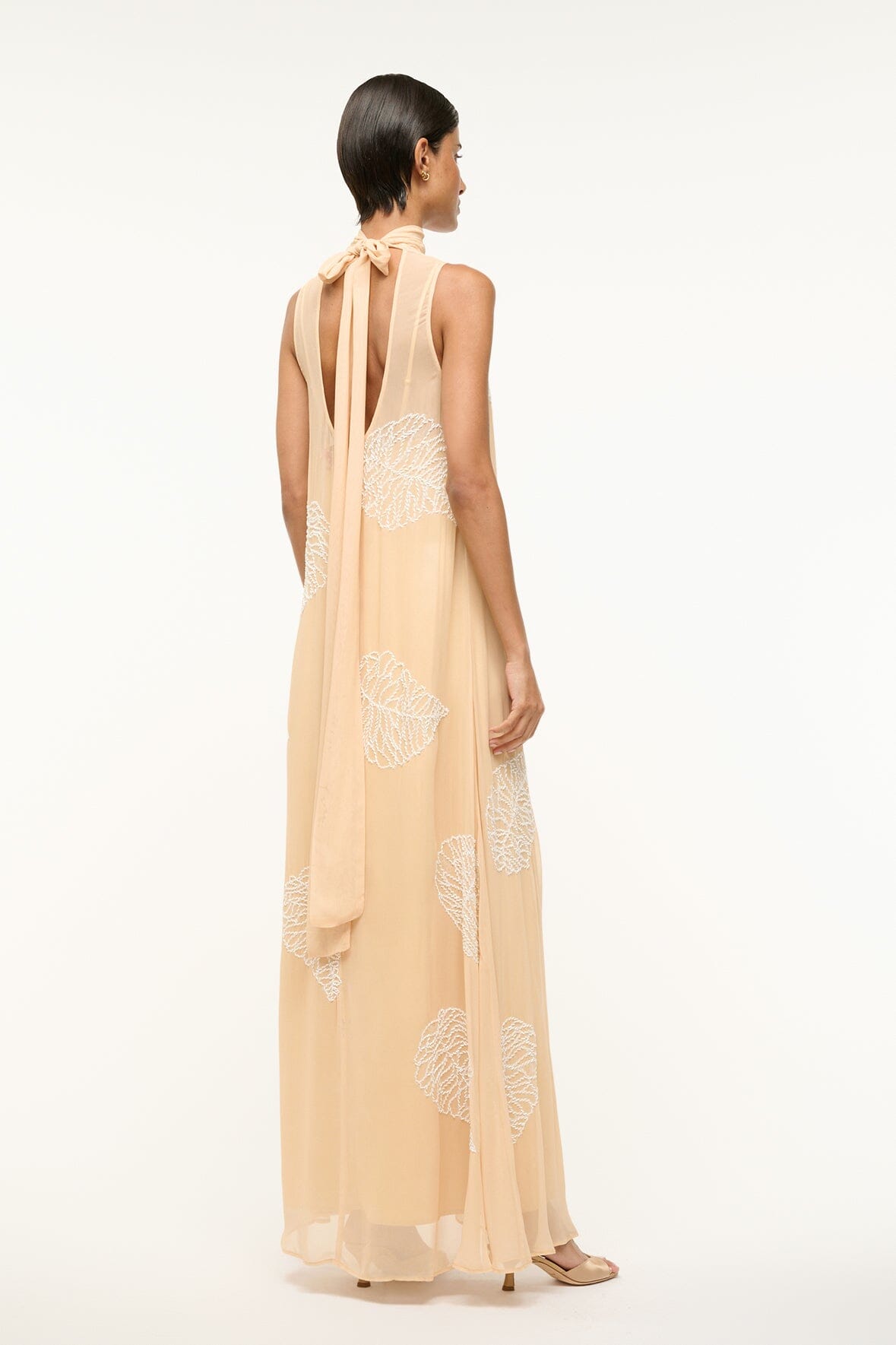Sandy Palm Rubi Dress - Sleeveless Beaded Chiffon with 3D Applique