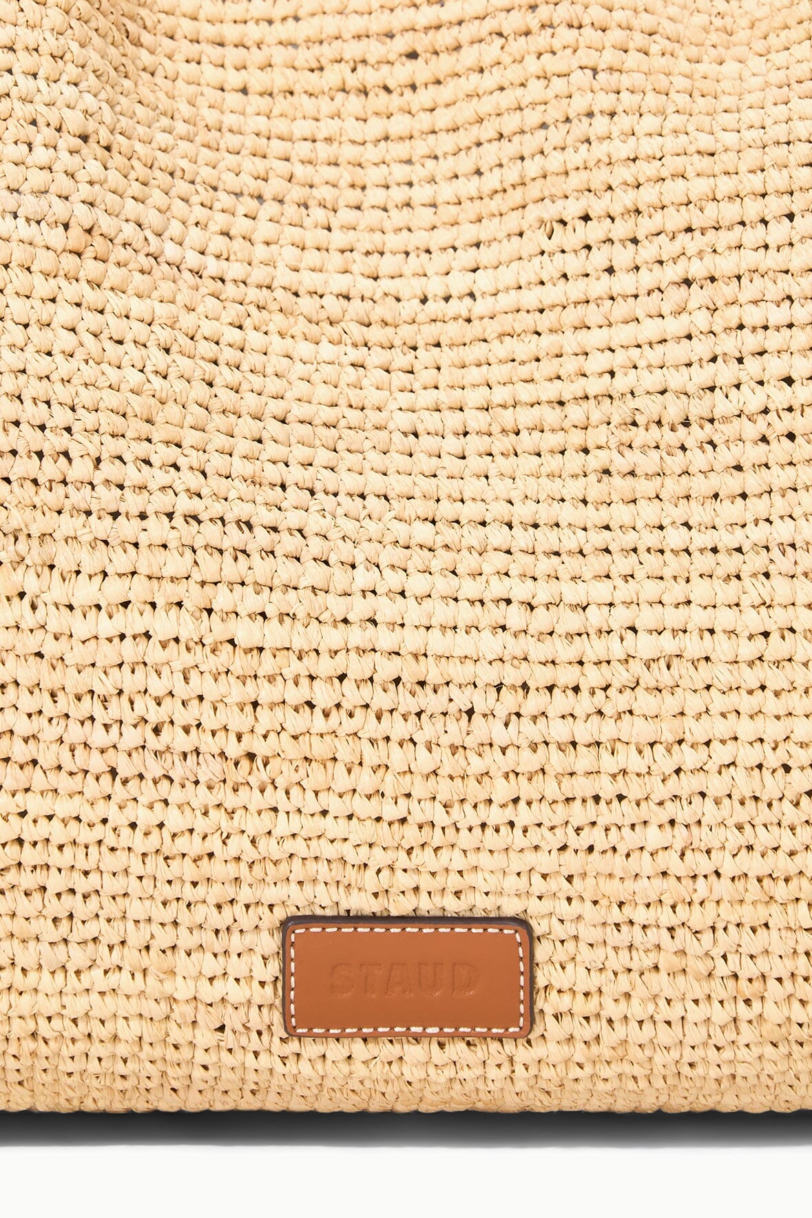 Raffia Tote Bag with Leather Straps – Rue in Natural Tan