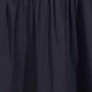 Black Tiered Ankle-Length Cotton Poplin Skirt with Side Zipper