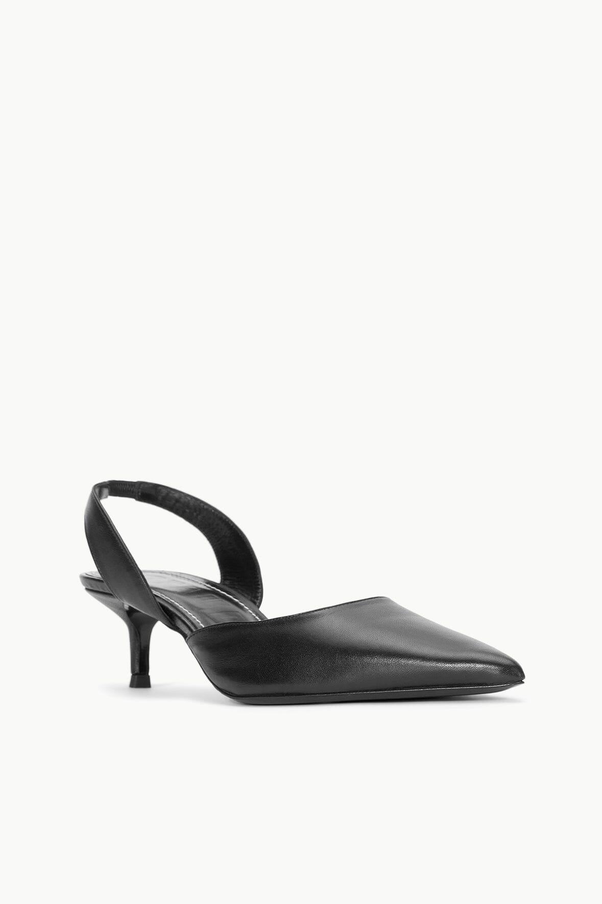 Sebastian Black Nappa Leather Slingback Heels
