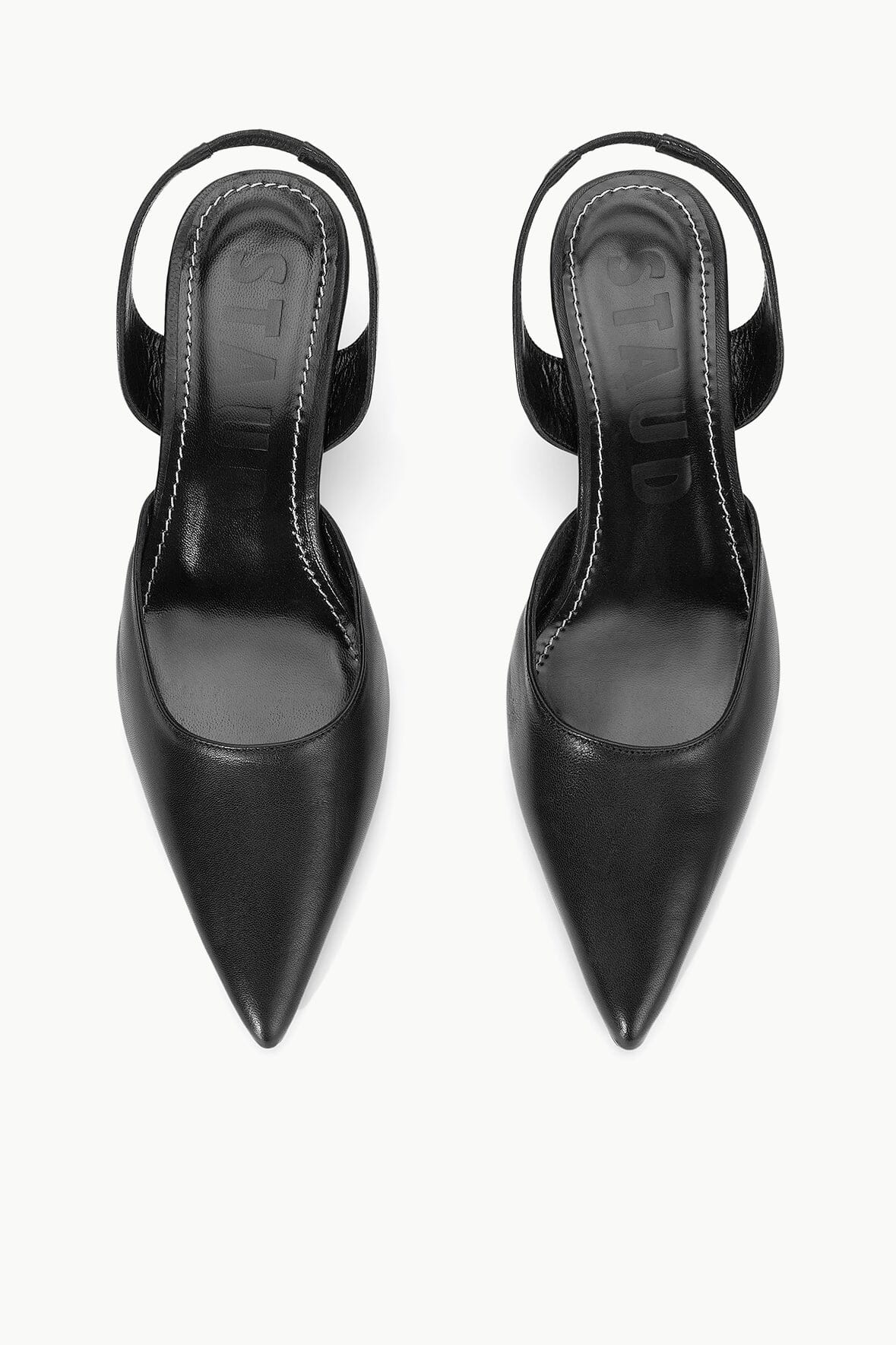 Sebastian Black Nappa Leather Slingback Heels
