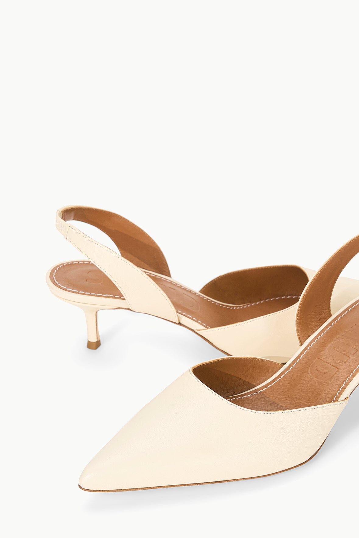 Sebastian Cream Nappa Leather Slingback Heels