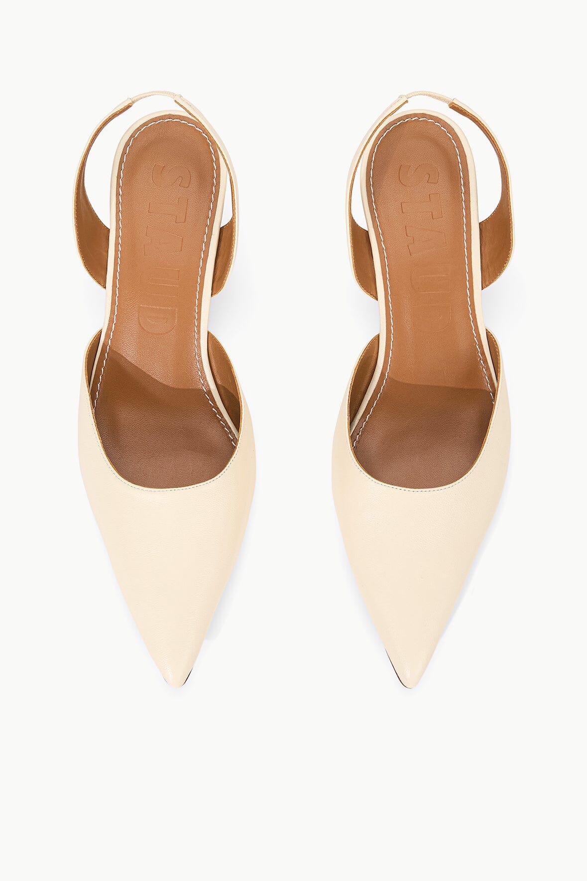 Sebastian Cream Nappa Leather Slingback Heels