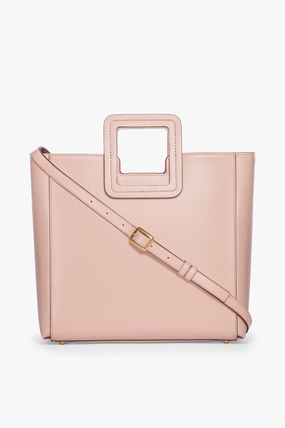 Shirley Leather Crossbody Bag in Blush with Removable Pouch