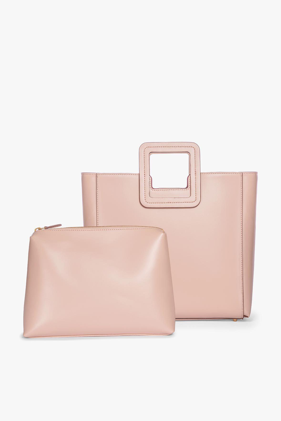 Shirley Leather Crossbody Bag in Blush with Removable Pouch