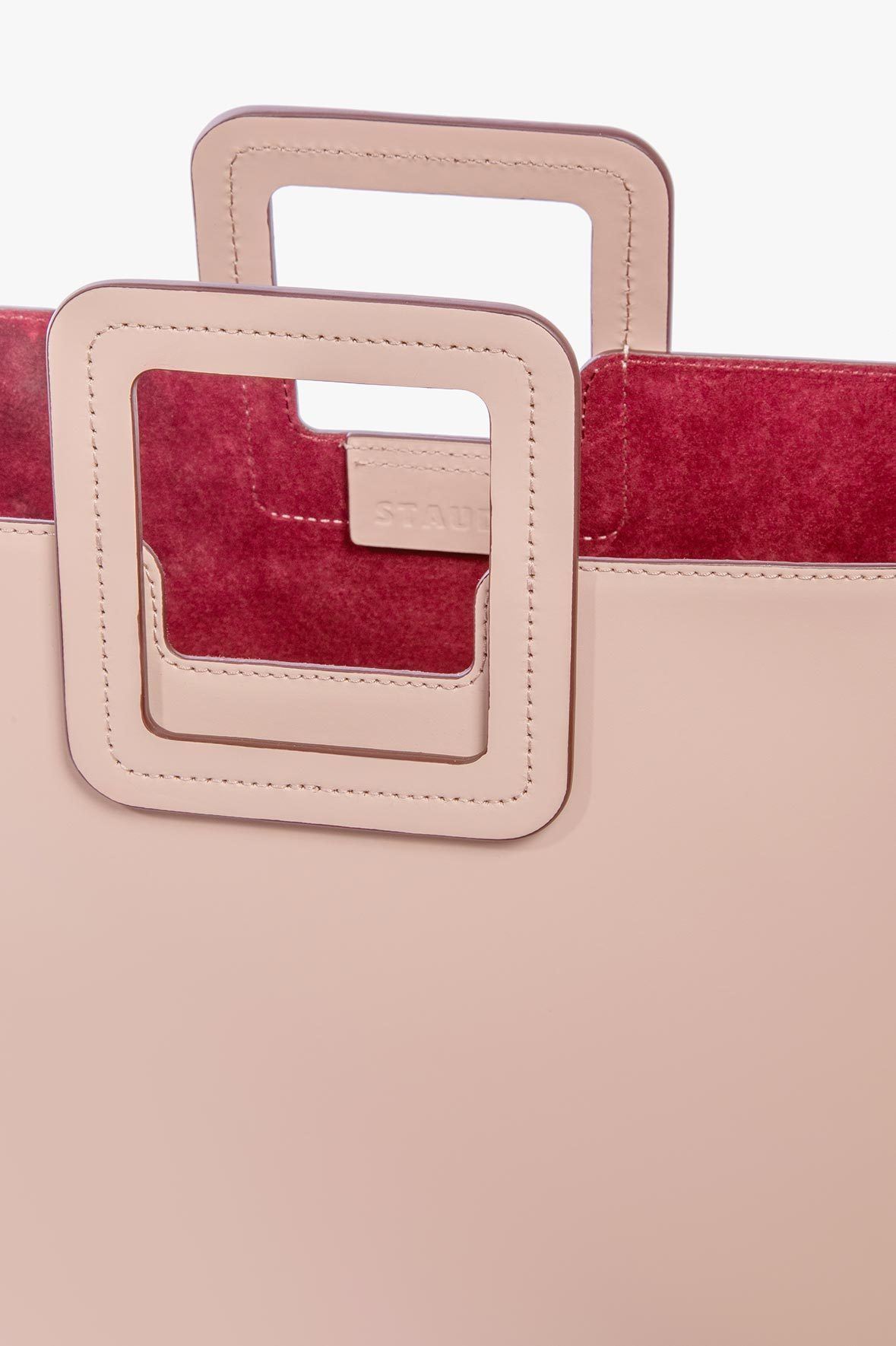 Shirley Leather Crossbody Bag in Blush with Removable Pouch