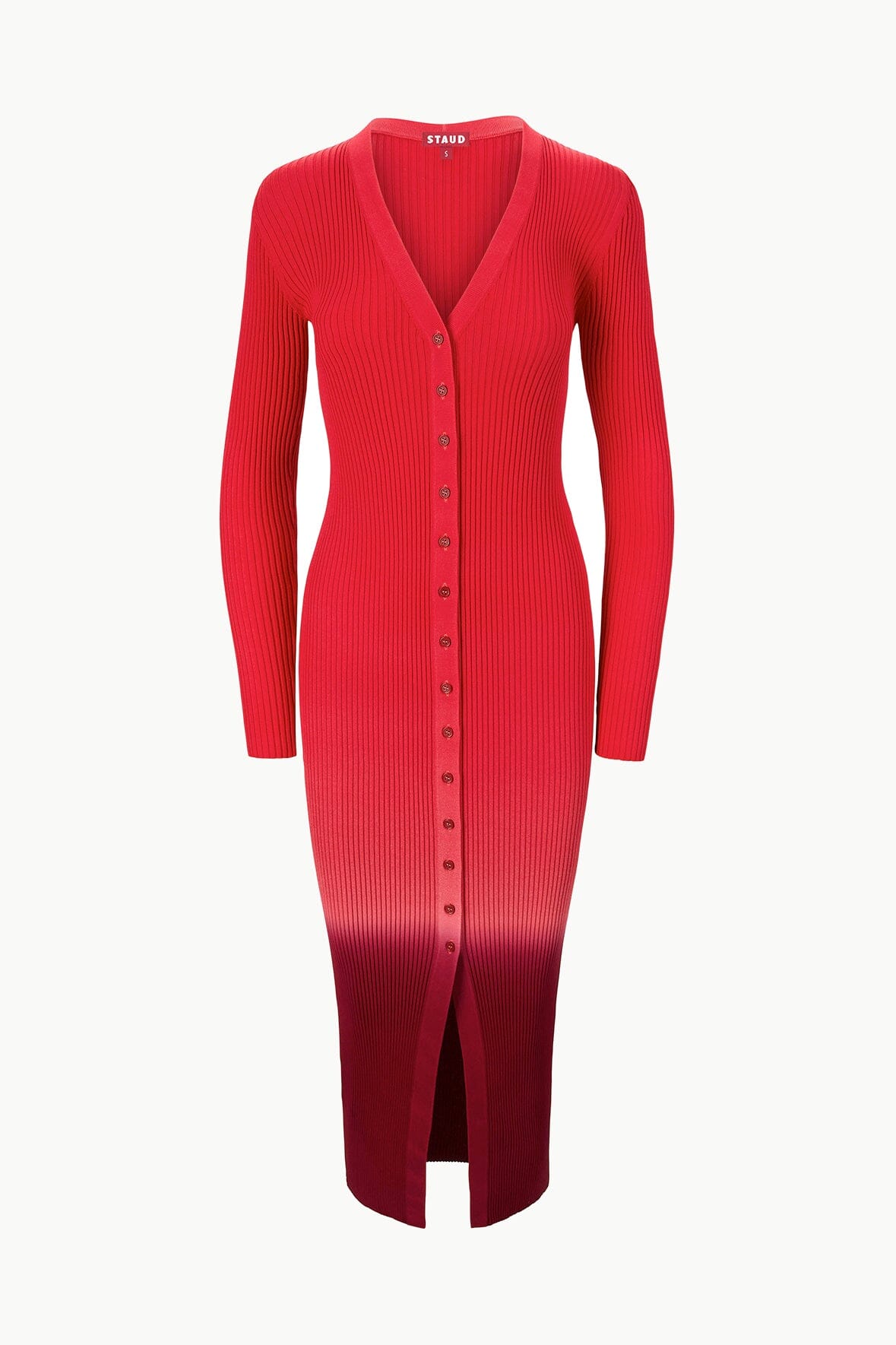 Shoko Sweater Cardigan Dress - Stretchy Rib Knit Dip Dye