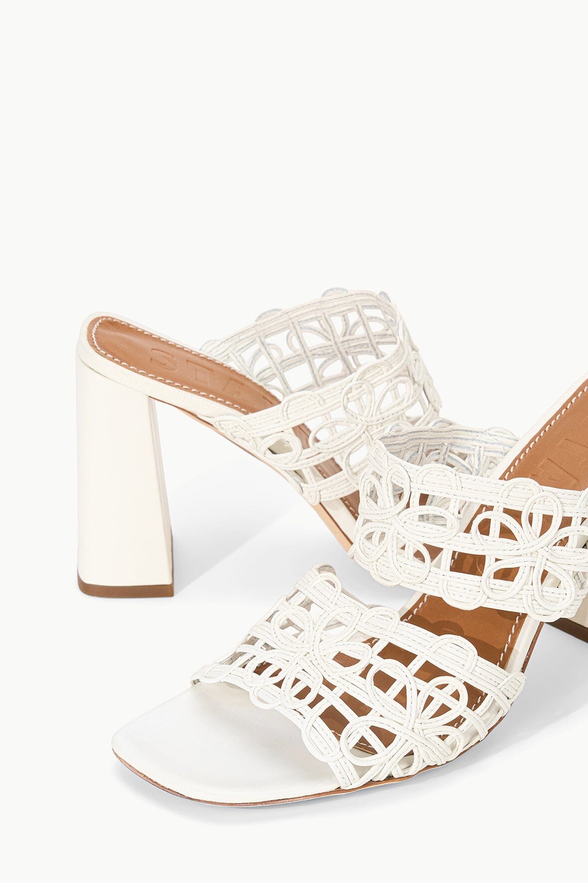 Skylar Floral Leather Block Heel Sandals