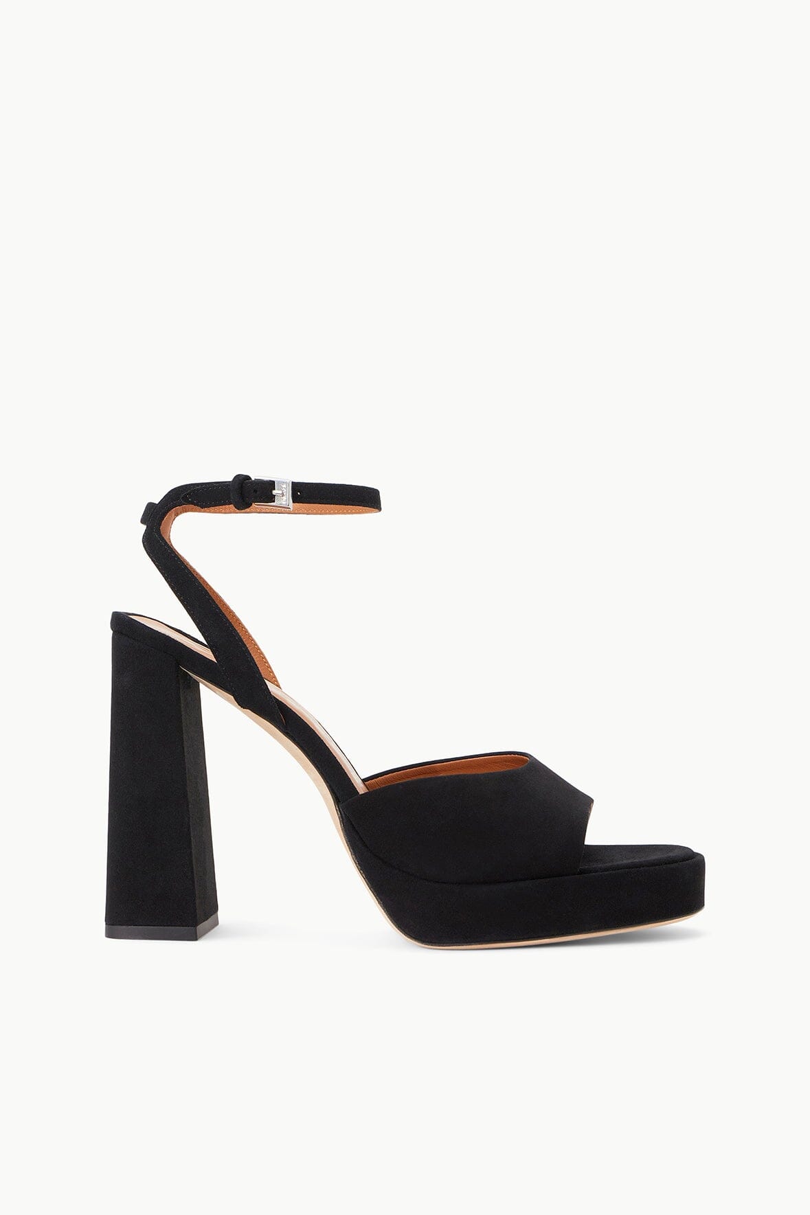 Solange Black Suede Platform Sandals with Ankle Strap